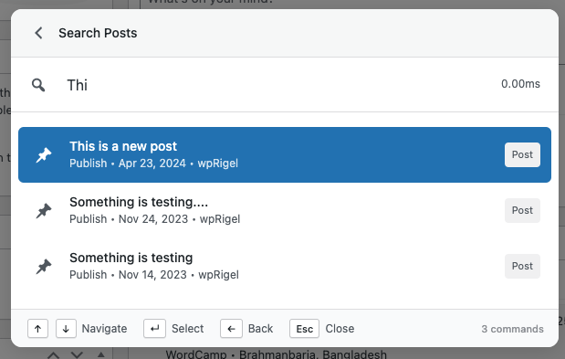 Post searching on wp post
